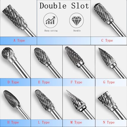 Luo ke 10 Pcs Ø6 x 2.35 mm Aluminum Cutting Burr, 3/32 Inch Shank Carbide Burr Bits For Rotary Tool Include Dremel - Image 3