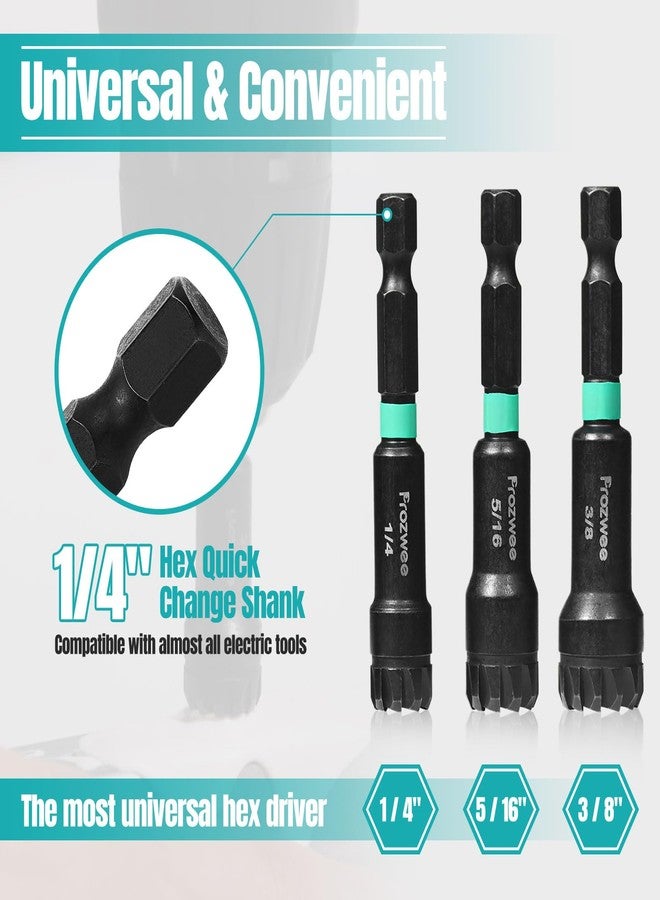 Prozwee 1/4"& 5/16"& 3/8" Hex Nut Driver with Saw-Tooth,1/4" Hex Quick Change Shank,Patented Design Sawtooth for Remove Sealant and Stubborn Oil Dirt On the Surface Of The Nut, etc. - Image 5