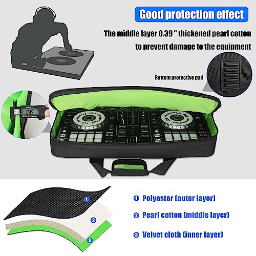 IBVIVIC حقيبة حافظة وحدة تحكم DJ من IBVIVIC، تناسب Pioneer DDJ SR/SR2/DDJ-REV1/RX/Denon MC4000/Numark NVII/Mixtrack Pro 3 و NV Platinum/NI Traktor Kontrol S4 MK3، حقيبة سفر مبطنة لوحدة تحكم DJ - Image 3