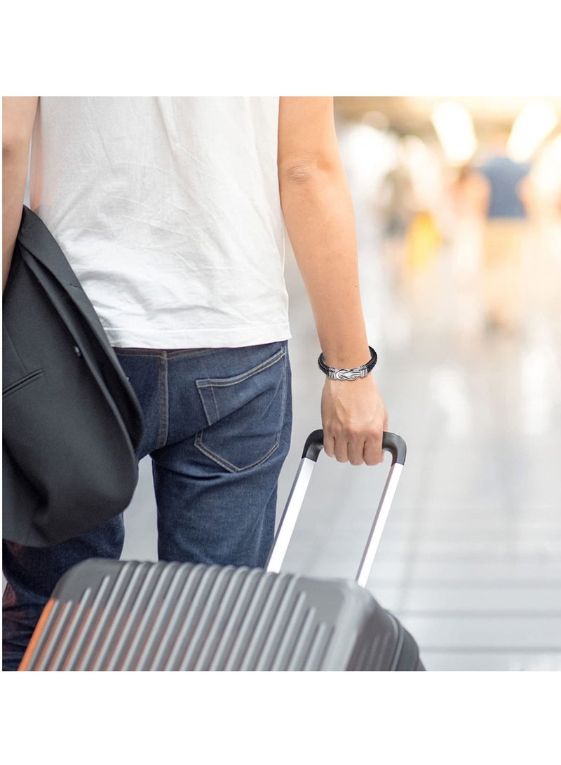 Excefore Forever Linked Together Braided Leather Bracelet, Stainless Steel Magnetic Closure Leather Knot Cuff Wristband, to My Son Bracelet Inspirational Gift from Mom to Child - Image 5