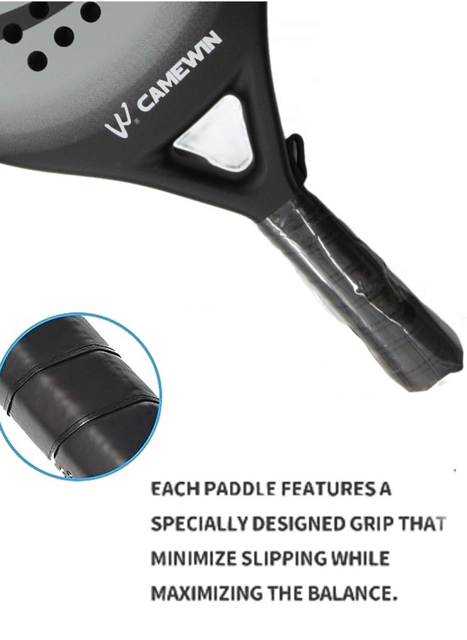 CAMEWIN - Padel Racket Paddle Racquet Carbon Fiber Light EVA Core Memory Foam Tennis Racquet Paddle For Sport Exercise Workouts Entertainment - Image 1