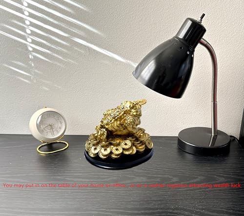 Betterdecor تمثال ضفدع المال الذهبي ذو الثلاثة أرجل من بيترديكور لتزيين المنزل والمكتب بمناسبة الانتقال أو التهنئة أو العطلات - 3.5 بوصة ارتفاع - Image 3