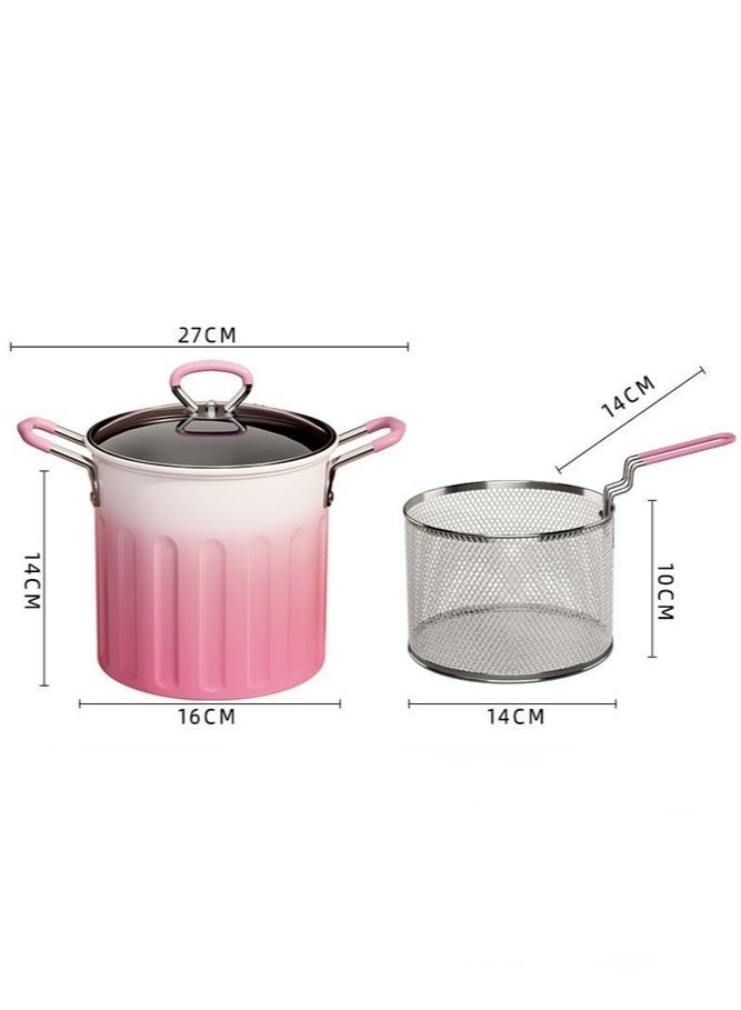 عام قلاية منزلية متعددة الوظائف، توفر الزيت وتمنع الترشّح، مثالية لقلي البطاطس، سلق المعكرونة، وشيّ الشوايات. - Image 2