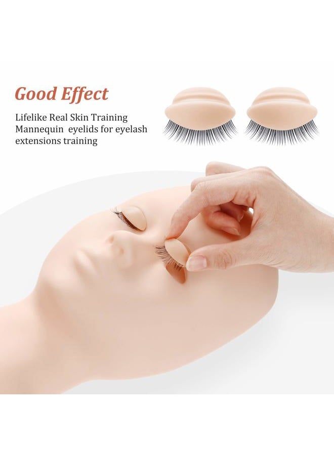 Maitys 2 Boxes 6 Pairs Replacement Eyelids for Mannequin Head Removable Realistic Eyelids with Eyelashes Mannequin Head for Eyelash Training Practice Makeup Eyelash Extensions(Light Color) - Image 4