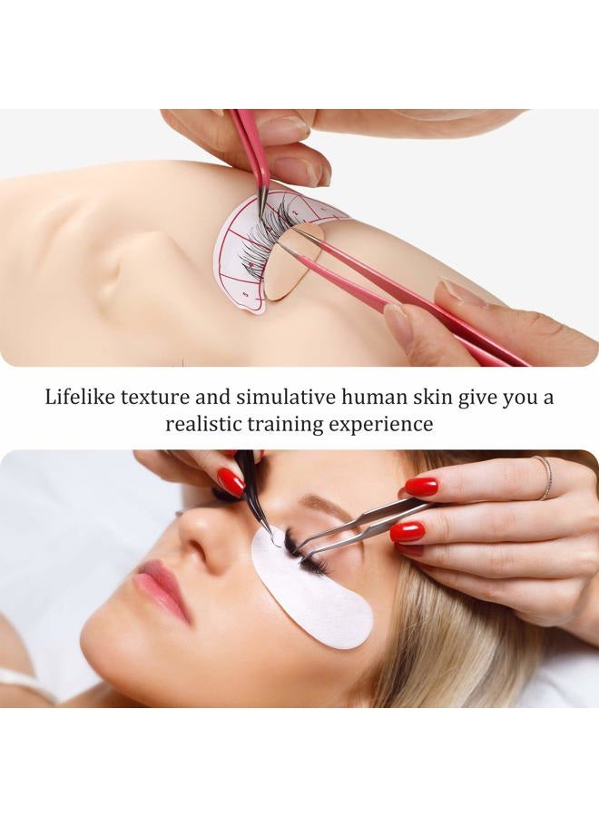 Maitys 2 Boxes 6 Pairs Replacement Eyelids for Mannequin Head Removable Realistic Eyelids with Eyelashes Mannequin Head for Eyelash Training Practice Makeup Eyelash Extensions(Light Color) - Image 3