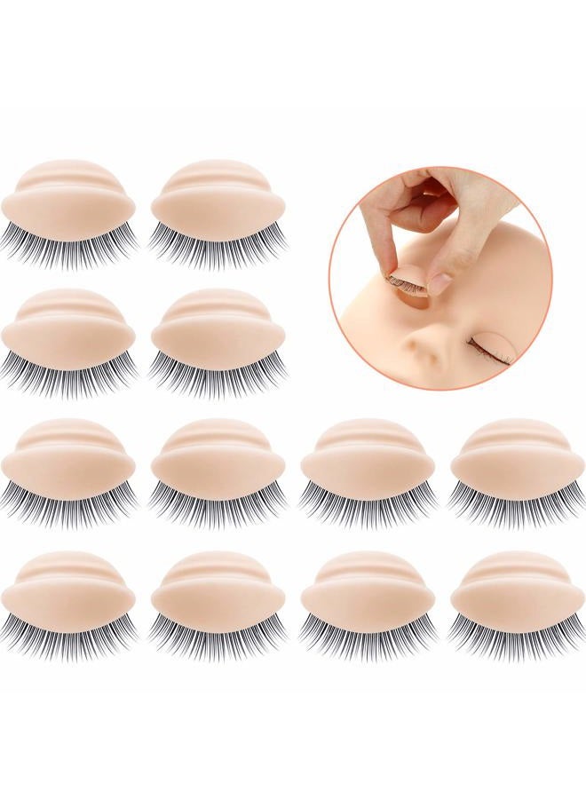 Maitys 2 Boxes 6 Pairs Replacement Eyelids for Mannequin Head Removable Realistic Eyelids with Eyelashes Mannequin Head for Eyelash Training Practice Makeup Eyelash Extensions(Light Color) - Image 1