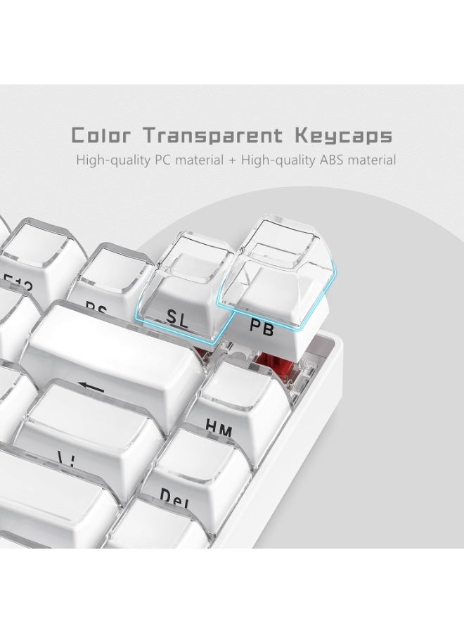 Keycaps - Crystal Jelly for 60 65 75 Printed 113 Key OEM Profile for 6168848798100 Gateron MX Mechanical Keyboards, Cherry, White - Image 2