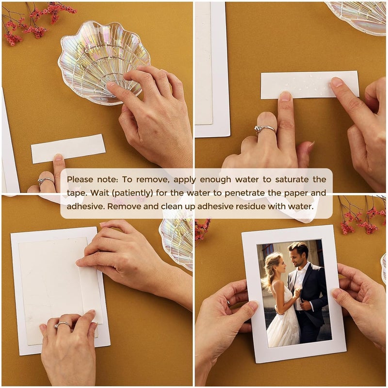 Lineco لاينكو، شريط تثبيت ورقي مائي مفعل للأرشيف، خالي من الحمض مع درجة حموضة محايدة، لتثبيت فنون الصور على لوح المات، 1 بوصة × 130 قدم، عبوة من 1 - Image 5