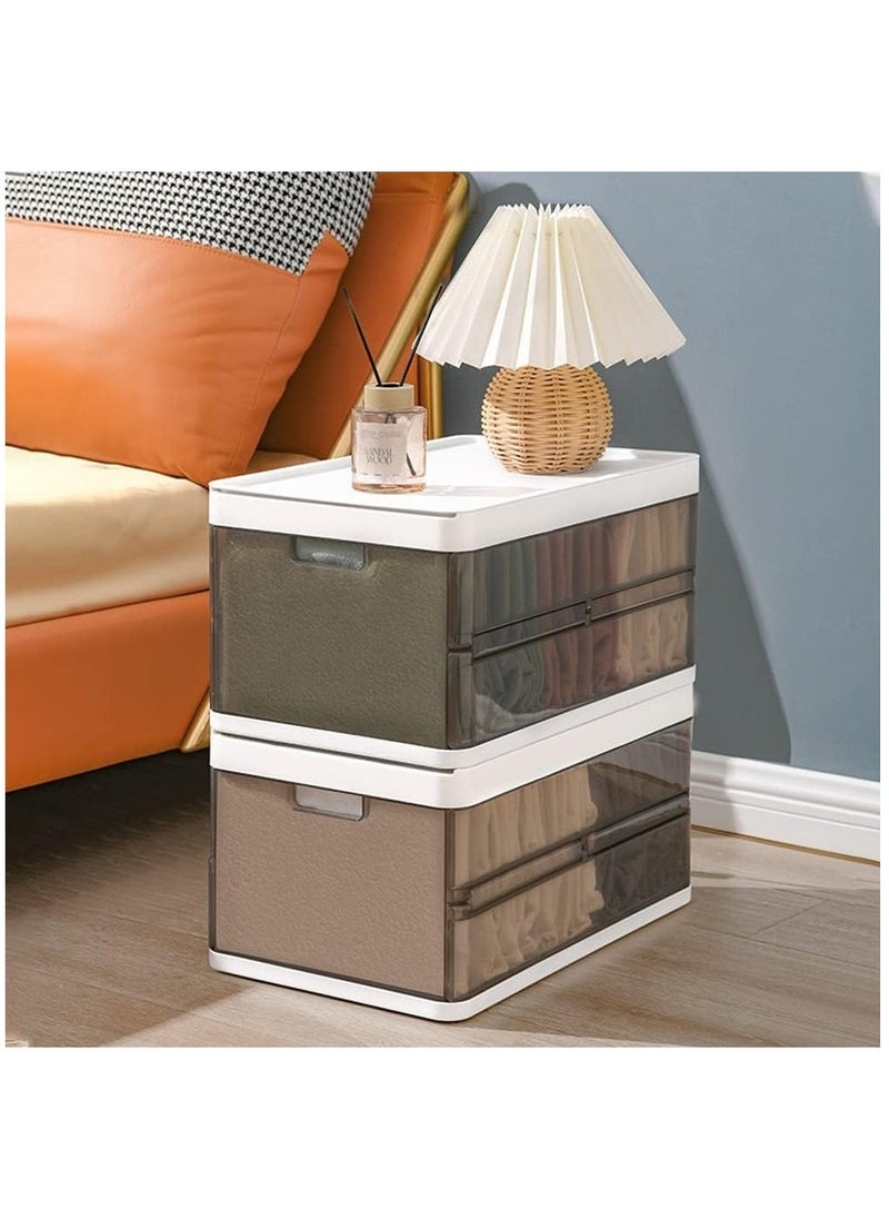 Generic Storage Box, 2 Pack Storage Bins with Lids, Foldable Closet Storage Drawer Organizers Box for Wardrobe Cupboard Kitchen Bathroom Office  - Image 1