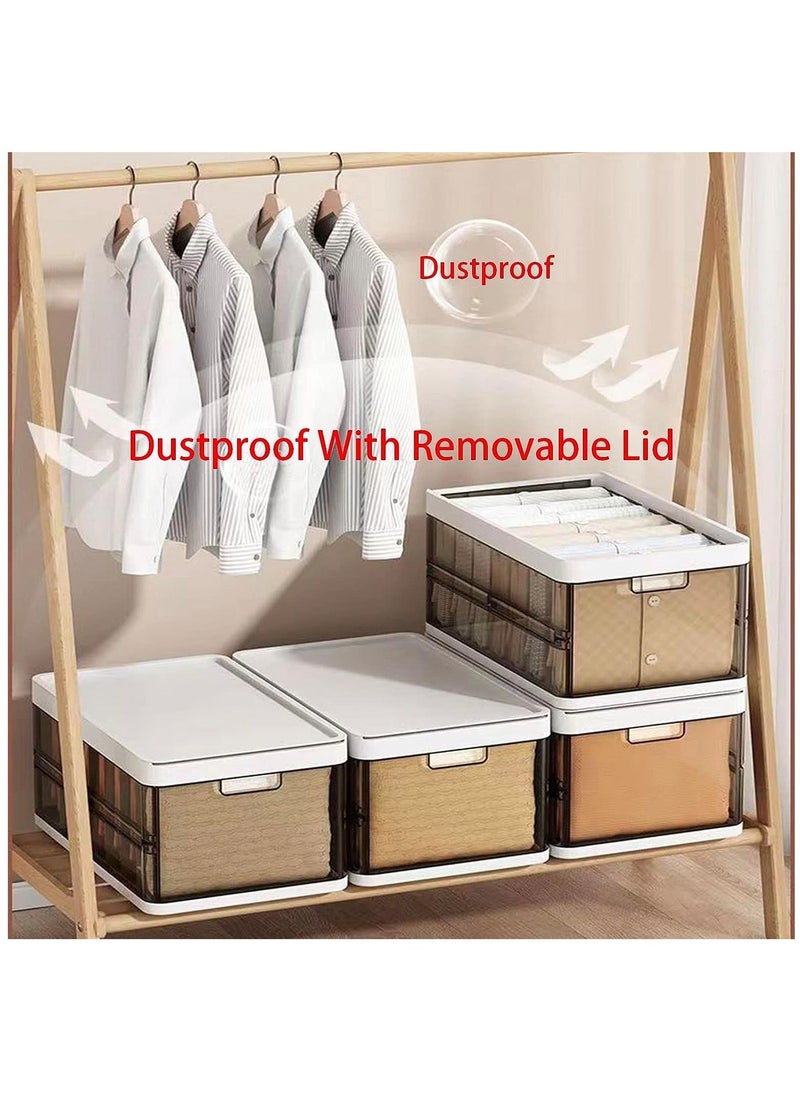 Generic Storage Box, 2 Pack Storage Bins with Lids, Foldable Closet Storage Drawer Organizers Box for Wardrobe Cupboard Kitchen Bathroom Office  - Image 5