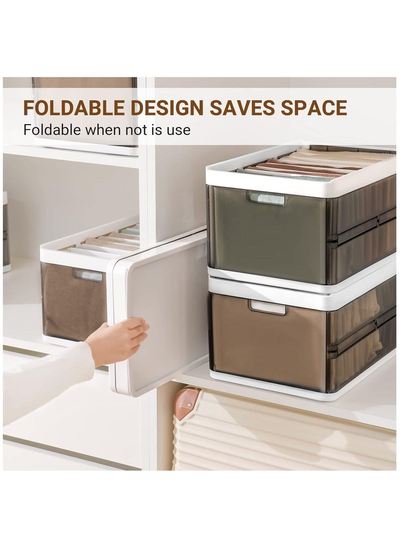 Generic Storage Box, 2 Pack Storage Bins with Lids, Foldable Closet Storage Drawer Organizers Box for Wardrobe Cupboard Kitchen Bathroom Office  - Image 4