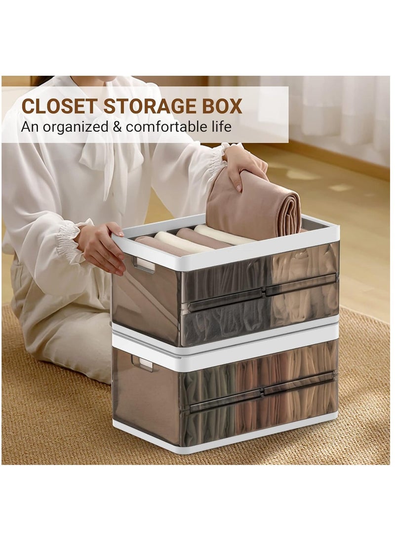 Generic Storage Box, 2 Pack Storage Bins with Lids, Foldable Closet Storage Drawer Organizers Box for Wardrobe Cupboard Kitchen Bathroom Office  - Image 2