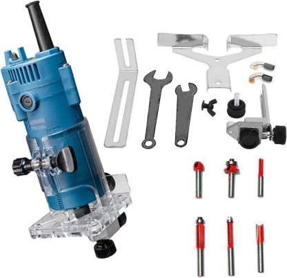 ISC ISC Dongchange Trimmer Quality Power Tool Trimmer Machine with 12Pcs Multi Shaped RouterTrimmer Bit Set Combo with Wooden Box 14 635Mm Shank Rotary Tool 635 mm  - Image 1