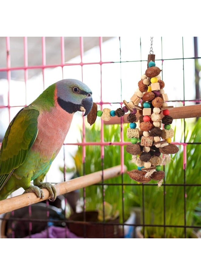 Sylqvxh Bird Parrot Toys, Bird Chewing Hanging Toy Set, Natural Large Parrot Blocks Toy Colorful Bird Chewing Toys for Macaw Cockatoo, African Grey Parakeets, Macaw, Love Bird - Image 3