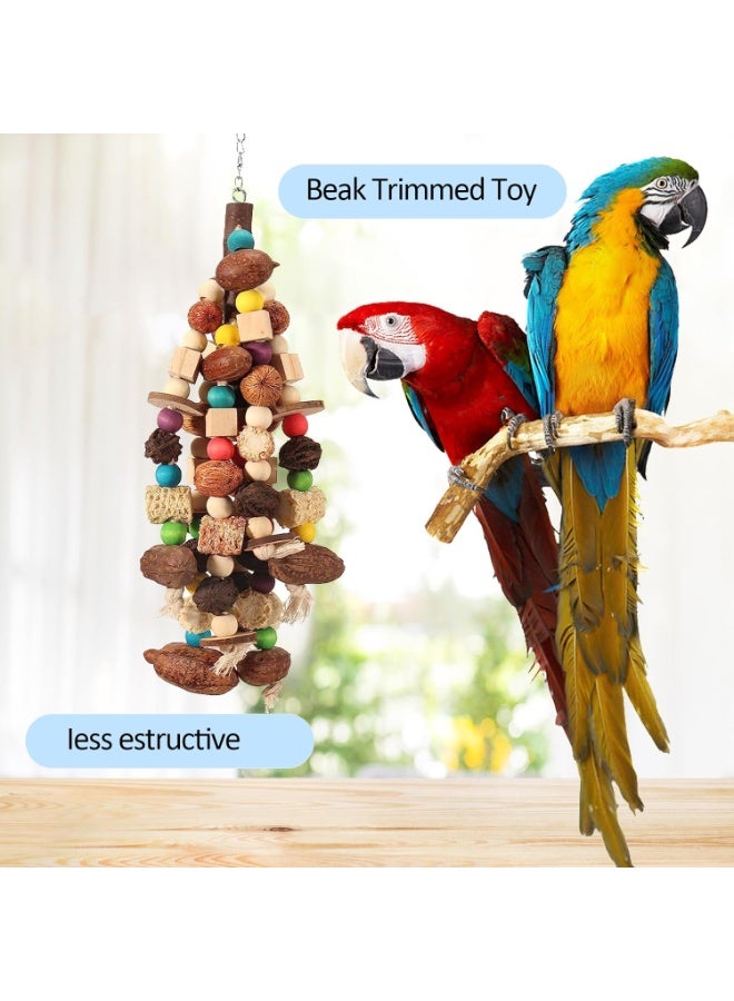 Sylqvxh Bird Parrot Toys, Bird Chewing Hanging Toy Set, Natural Large Parrot Blocks Toy Colorful Bird Chewing Toys for Macaw Cockatoo, African Grey Parakeets, Macaw, Love Bird - Image 5