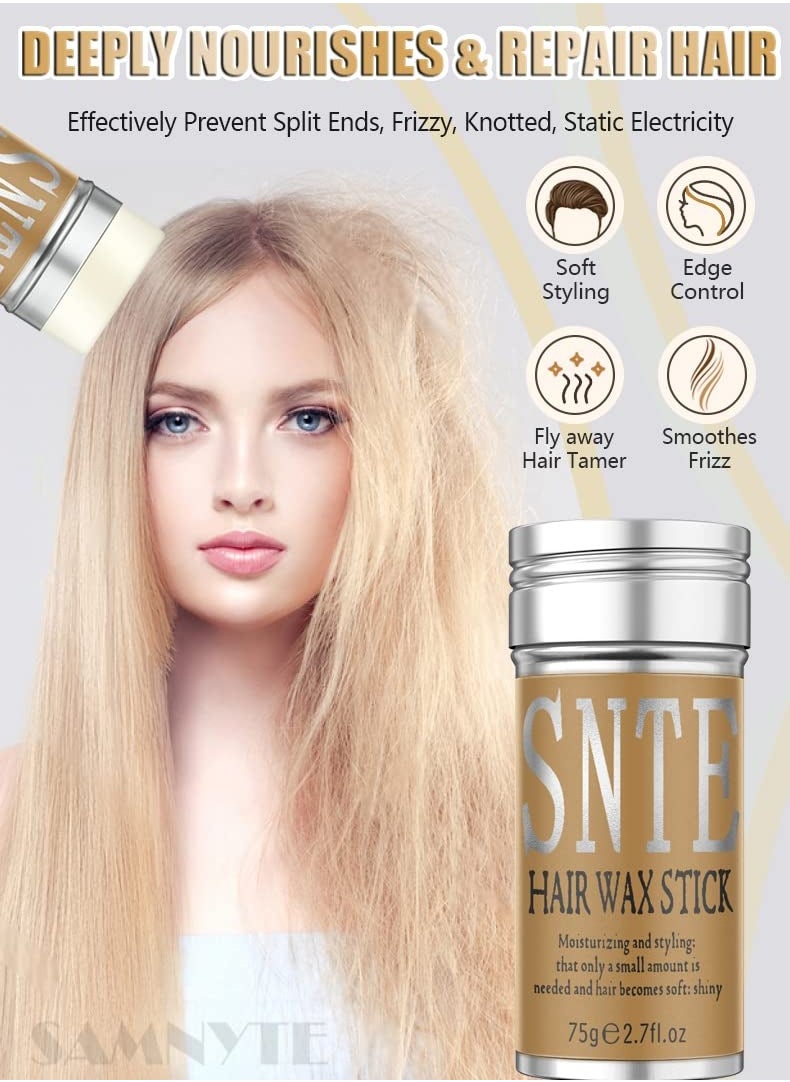 SNTE Hair Wax Stick, Wax Stick for Hair Slick Stick, Hair Wax Stick for Flyaways Hair Gel Stick Non-greasy Styling Cream for Fly Away & Frizz Hair - 75 G  - Image 3