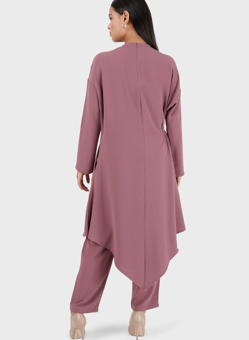 Modanisa Pocket Detail Tunic & Pants Set - Image 2