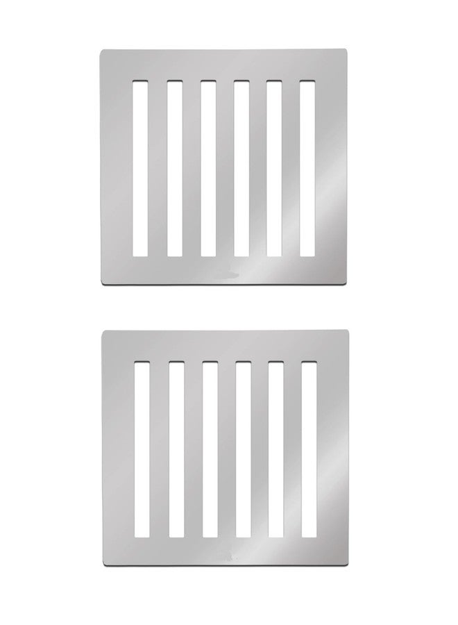 COSWARE Stainless Steel Drain Strainer 4"x4" Chrome Finish Without Frame Jali for Roof, Balcony & Pool Area (Pack of 2) - Image 1