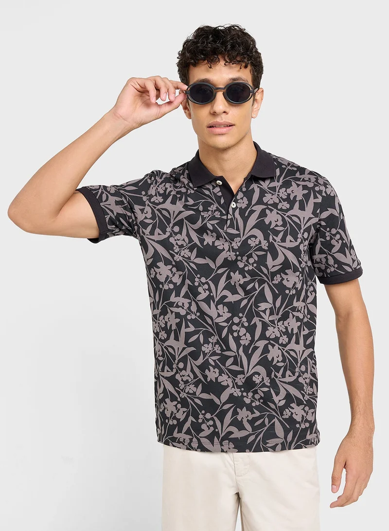Aop Relaxed Fit Cotton Polo