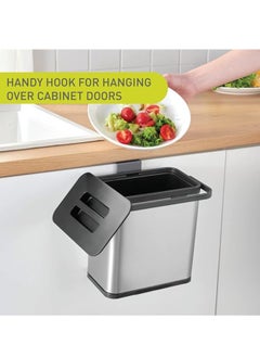 EKO PURO I SERIES | Mountable Compost Bin | Brushed Stainless Steel | Suitable For Kitchen Counter-Tops & Under Sinks | Fingerprint-Resistant | 3L  - Image 1