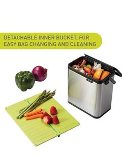 EKO PURO I SERIES | Mountable Compost Bin | Brushed Stainless Steel | Suitable For Kitchen Counter-Tops & Under Sinks | Fingerprint-Resistant | 3L  - Image 4