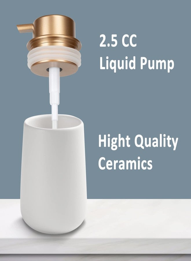 TOOZFO Soap Liquid Dispenser Ceramic with Easy-to-Press Pump Hand Liquid Dispenser for Shampoo Bathroom Kitchen 12 oz 2pcs - Image 5