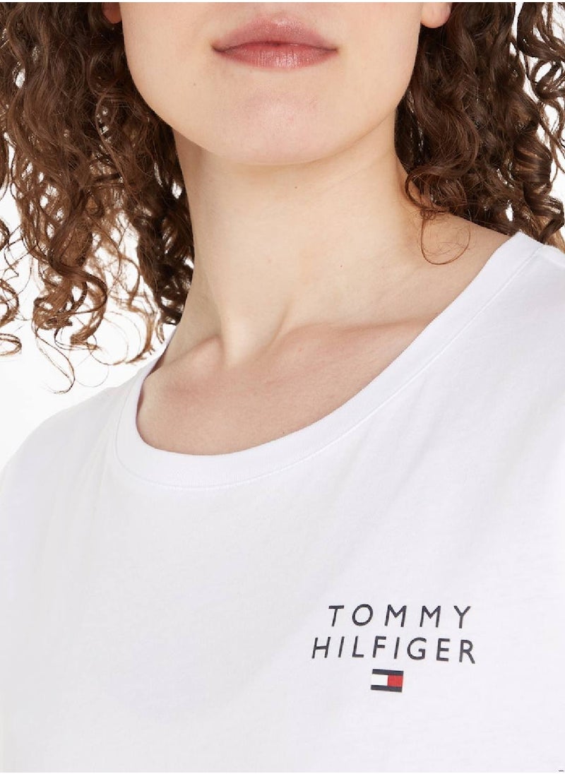 TOMMY HILFIGER - Women's Original Logo Lounge T-Shirt, White - Image 1