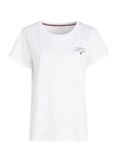TOMMY HILFIGER Women's Original Logo Lounge T-Shirt, White  - Image 2