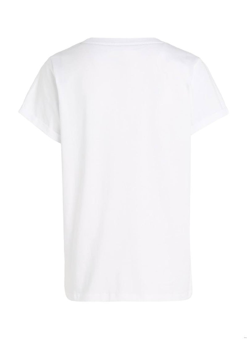 TOMMY HILFIGER - Women's Original Logo Lounge T-Shirt, White - Image 1