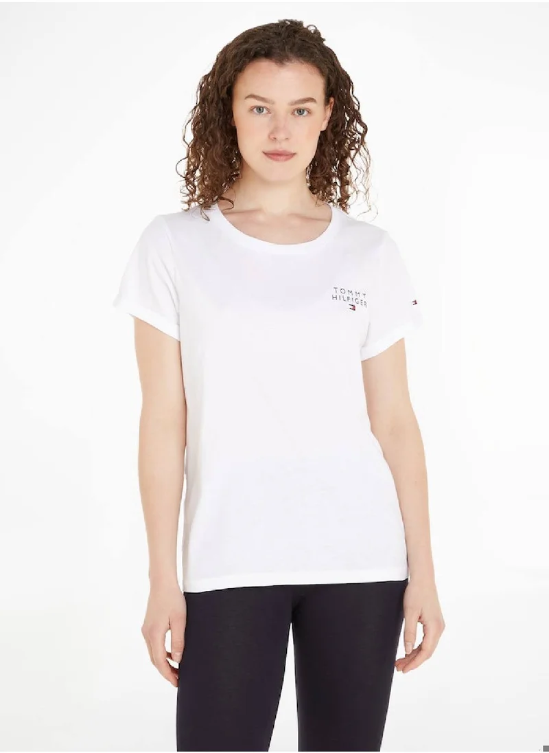 TOMMY HILFIGER Women's Original Logo Lounge T-Shirt, White