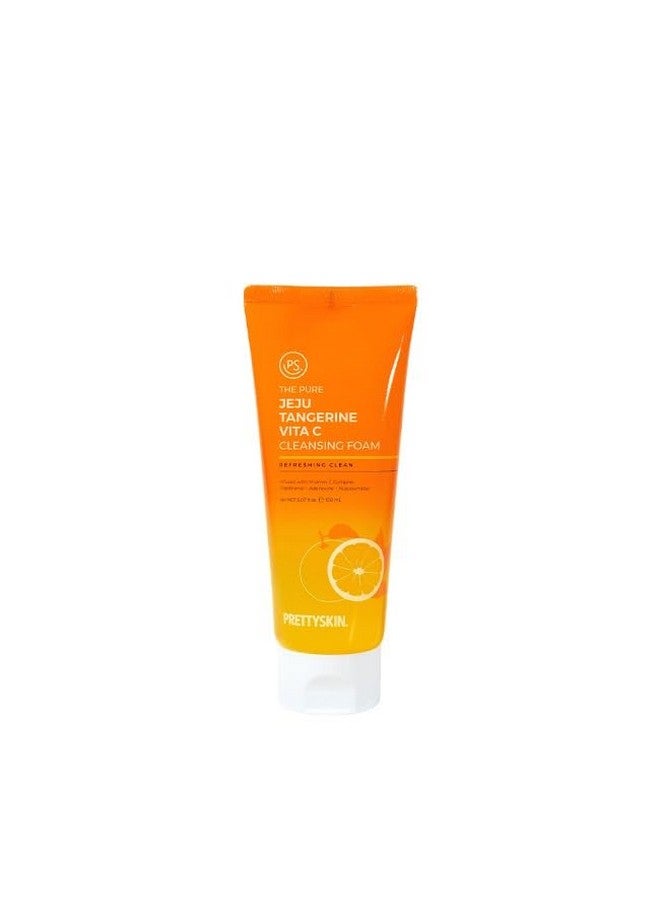 PRETTYSKIN The Pure Jeju Tangerine Vita C Cleansing Foam Refreshing And Soft Face Wash With Creamy Foam 5.07Fl.Oz.(150Ml) (Cleansing Foam) - Image 1