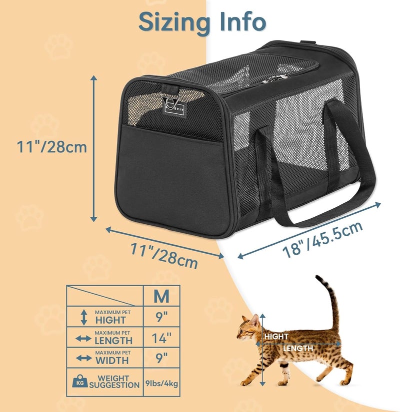 Petsfit Cat and Dog Transport Bag, Foldable Cat Transport Box, Dog Bag, Breathable Flight Bag for Pets in the Car, Plane or on the Train - Image 3