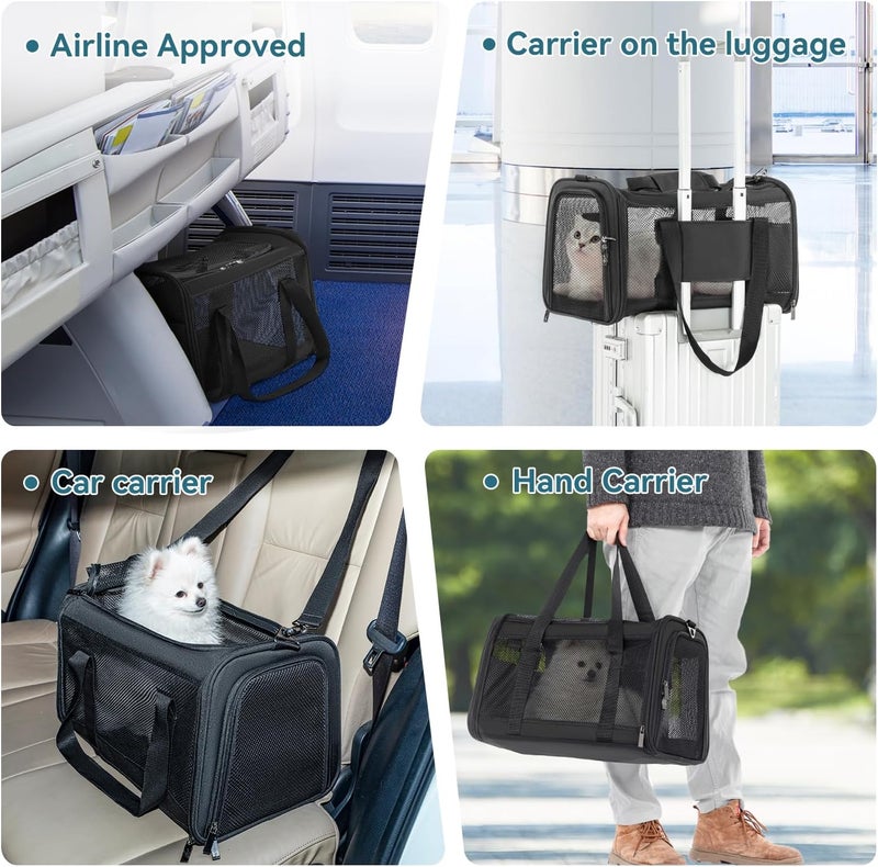 Petsfit Cat and Dog Transport Bag, Foldable Cat Transport Box, Dog Bag, Breathable Flight Bag for Pets in the Car, Plane or on the Train - Image 2
