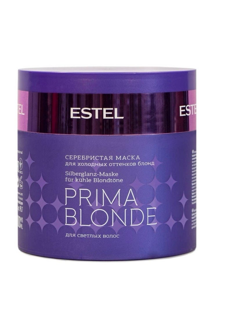 ESTEL Prima Blonde Silvery Hair Mask for Cold Blond Shades – Anti Yellow & Anti Brass Treatment for Blonde Hair – Professional Hair Care 300ml