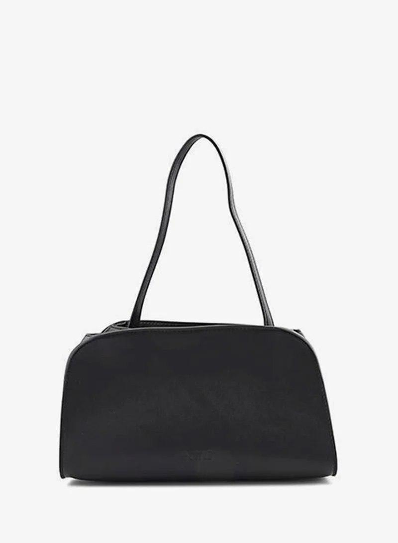 Cuple Black Cuple Textured Zip Shoulder Bag for Women | Best Price UAE