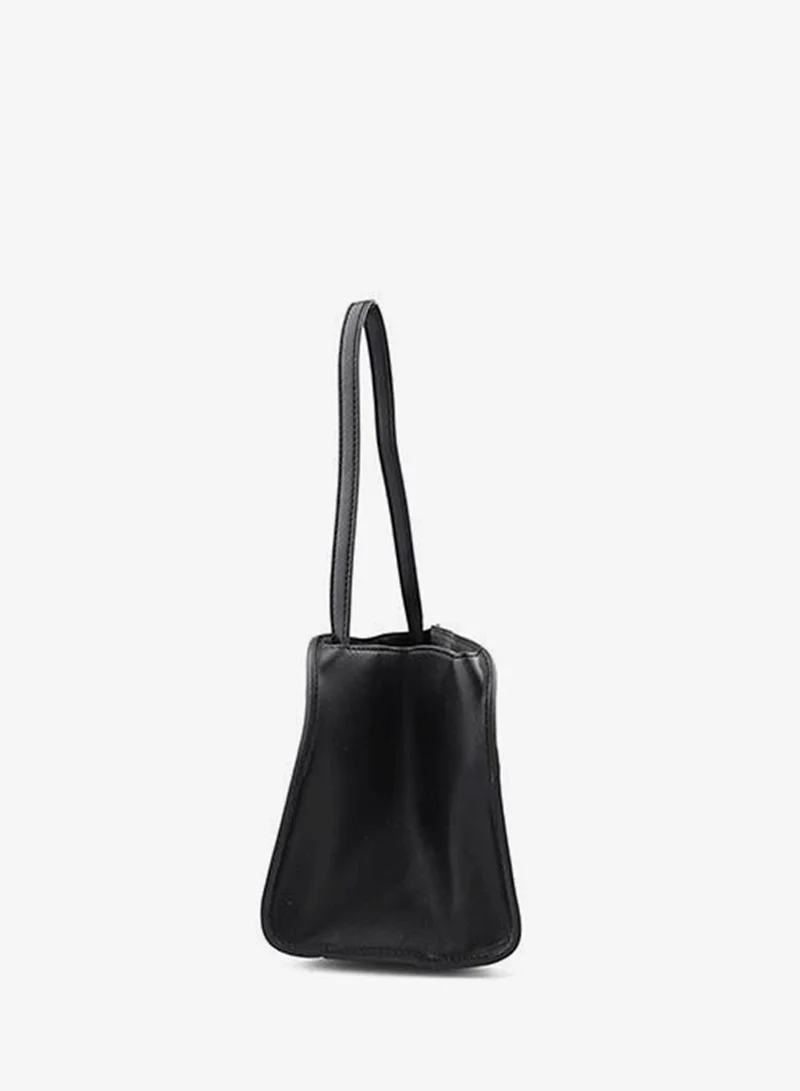 Cuple Black Cuple Textured Zip Shoulder Bag for Women | Best Price UAE