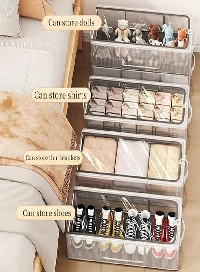 Mizzo shoe Storage Box Under Bed Shoe Storage Organiser Space Saving Folding Under Bed Shoe Box With Transparent Lid Fits - Underbed Storage Solution (1) - Image 3
