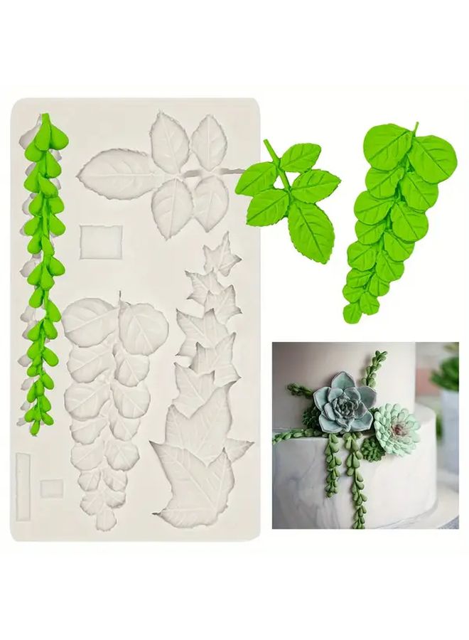 1Pc Leaf Fondant Mold With Intricate Trailing Ivy Eucalyptus Leaves Reusable Silicone Cake Decorating Tool For Chocolate Candy Mousse Cookies Marzipan Clay Resin Crafts Easy Release Precise Design Durable Baking Mold Nonstick Surface Pastry Chefs Home Bakers - Image 4