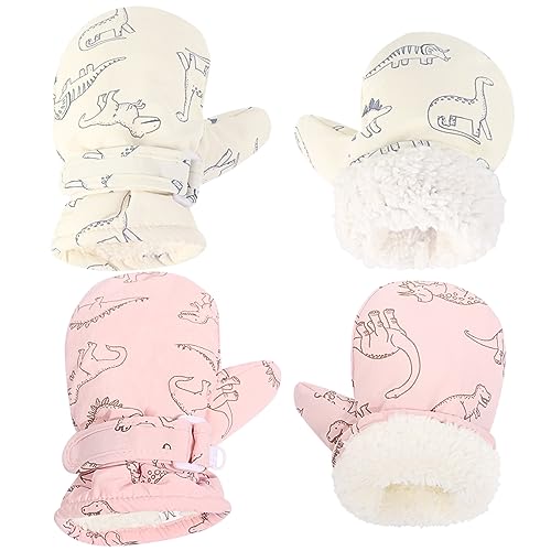 Weradau Fleece Lined Mittens for Baby Boys Girls,Baby Toddler Little Kids Winter Gloves Mittens - 2 Pair Pack 2-4 Years - Image 1