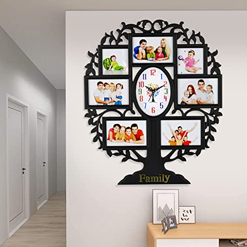 Harbour Plastic Analog Latest Stylish New Models Wall Clock with Photo Frames (Multicolour, 58 cm X 48 cm) Mz AM 3 - Image 1