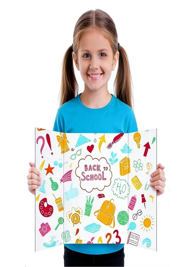 LonlyEagle Trifold Poster Board, 24" x 16", 5-Pack, White Corrugated Project Boards for Science Fairs, School Projects, Event Displays, and Business Presentations - Image 3