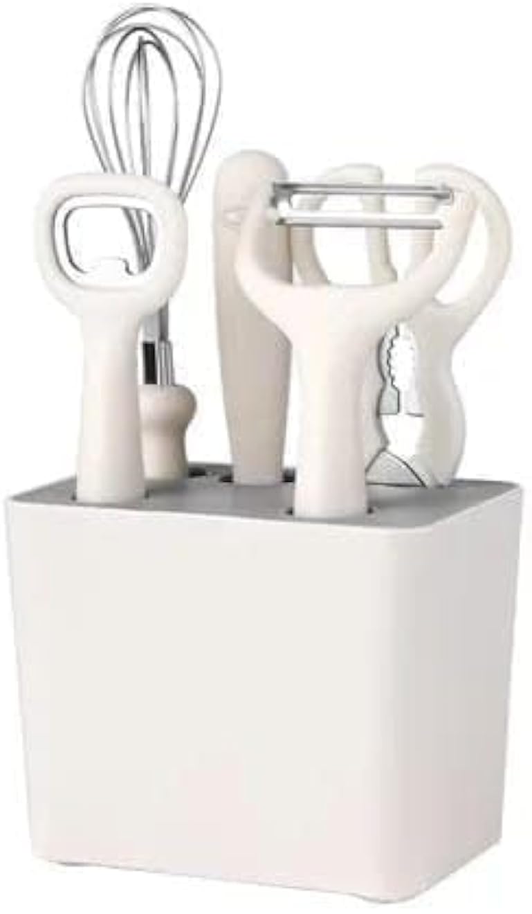 Gadgets Set Pieces Kitchen Utensils Set with Holder, Paring Knife, Whisk, Bottle Opener, Peeler, Scissors | Home Kitchen Gadgets