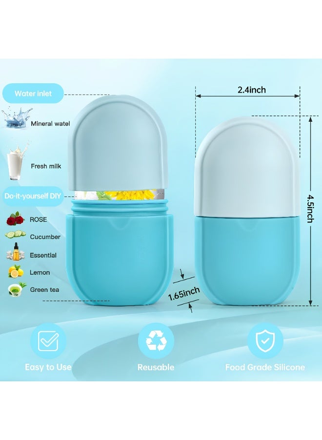 ECVV Ice Face Roller Massager,Ice Cube Roller for Face, Eyes and Neck Naturally Conditioning and Skin Care,De-Puff Eye Bags,Reduce Migraine Pain,Reusable Massage Silicone Ice Mold | Random Color - Image 2