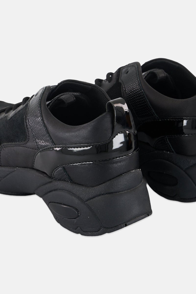 GEOX Women D Alhour Lace Up Casual Shoes, Black  - Image 3