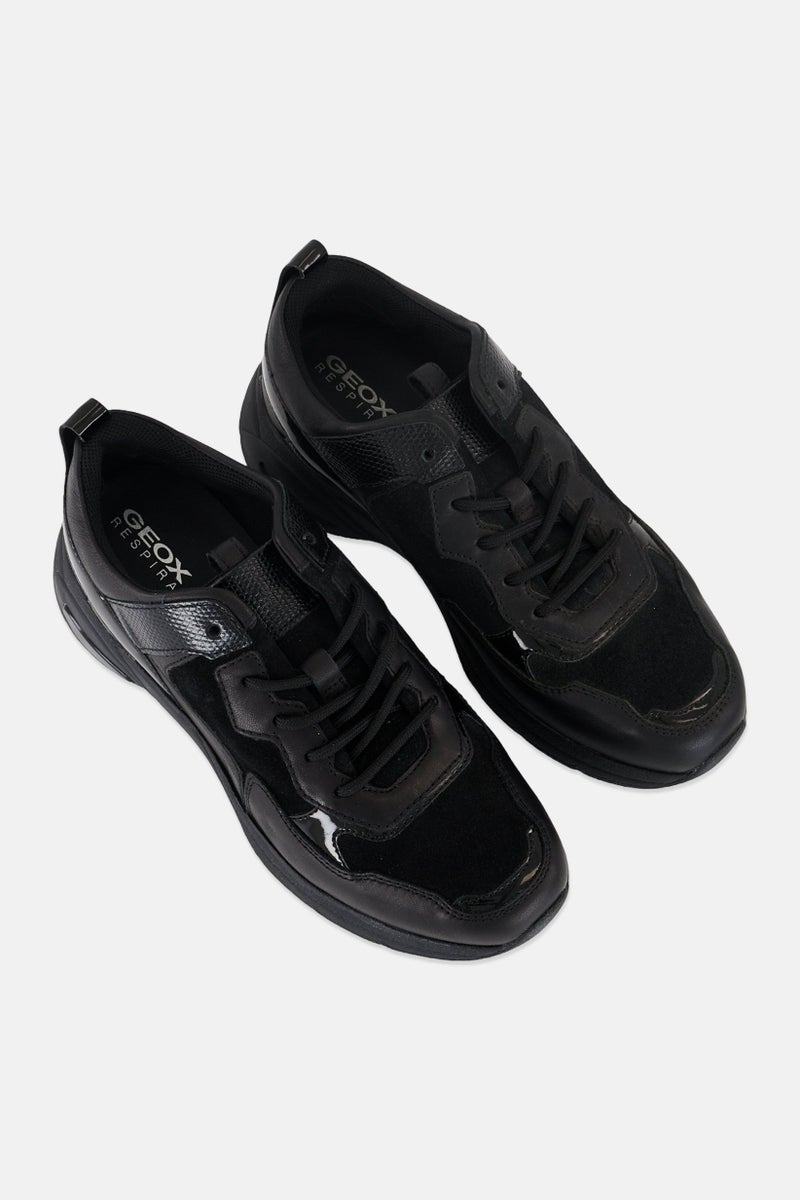 GEOX Women D Alhour Lace Up Casual Shoes, Black  - Image 4