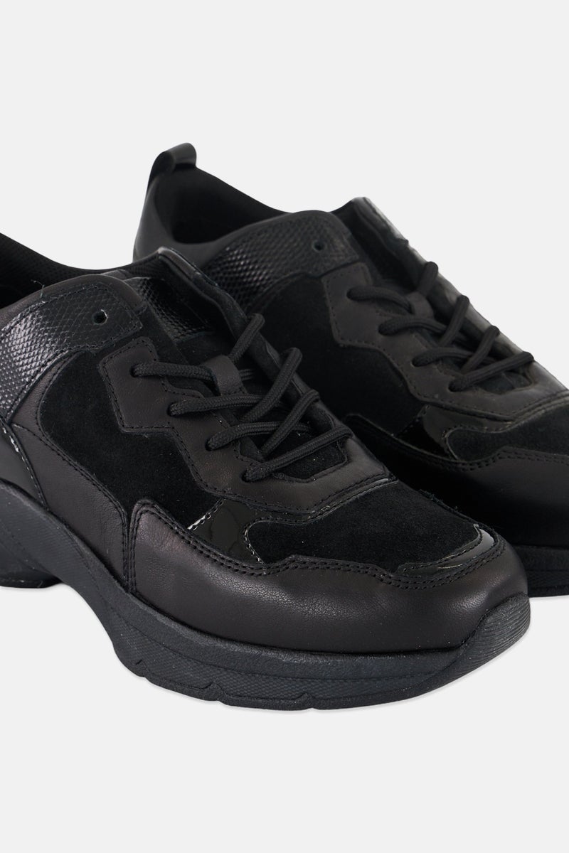 GEOX Women D Alhour Lace Up Casual Shoes, Black  - Image 2