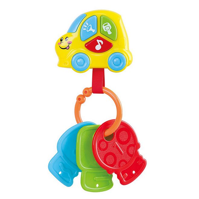 Playgo Key Chain Activities Rattle for Teething Toddlers, Baby-Safe Mirror, Rolling Center, 6M - Image 2