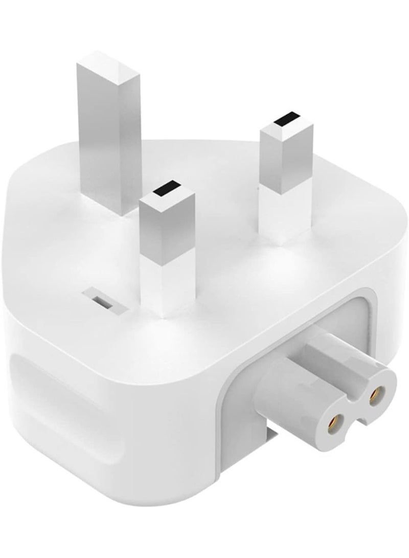 3 Prong Mac AC Power Adapter UK Standard Plug, UK Travel Duckhead Charger Adapter Converter Head Type-G Adaptor Plug with Fuse for A-pple Mac/MacBook/iPhone/iPod/iBook etc (1 Pcs) - Image 1