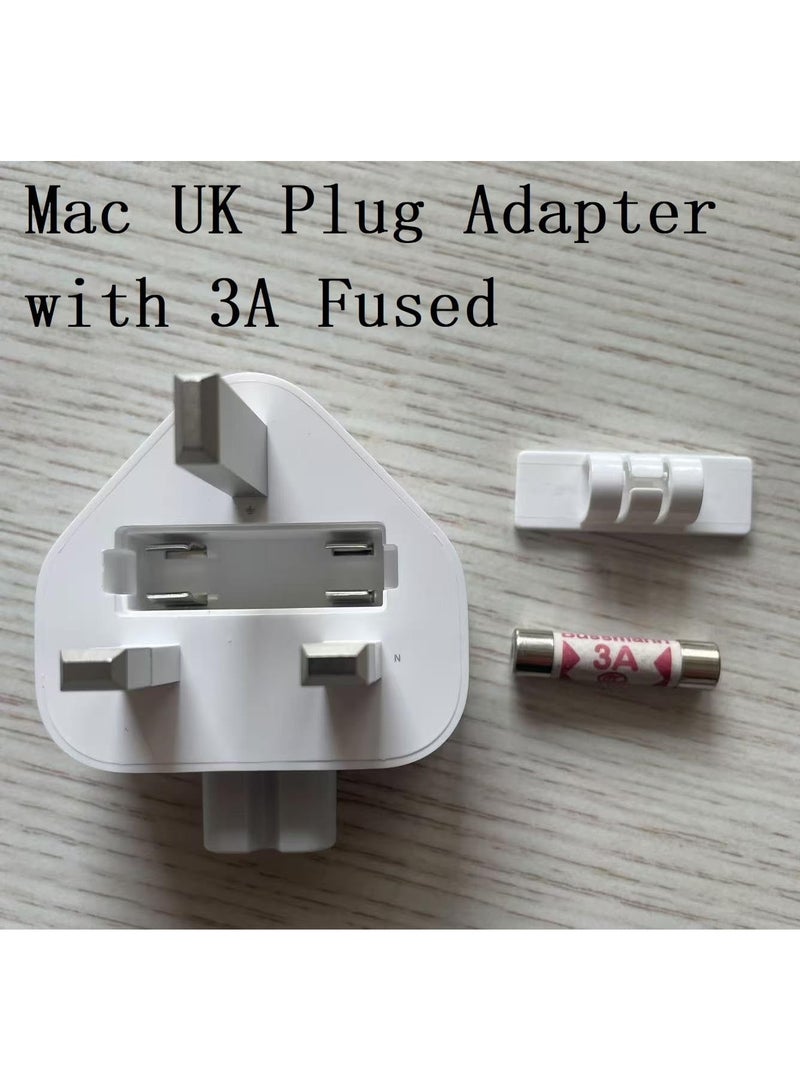 3 Prong Mac AC Power Adapter UK Standard Plug, UK Travel Duckhead Charger Adapter Converter Head Type-G Adaptor Plug with Fuse for A-pple Mac/MacBook/iPhone/iPod/iBook etc (1 Pcs) - Image 3