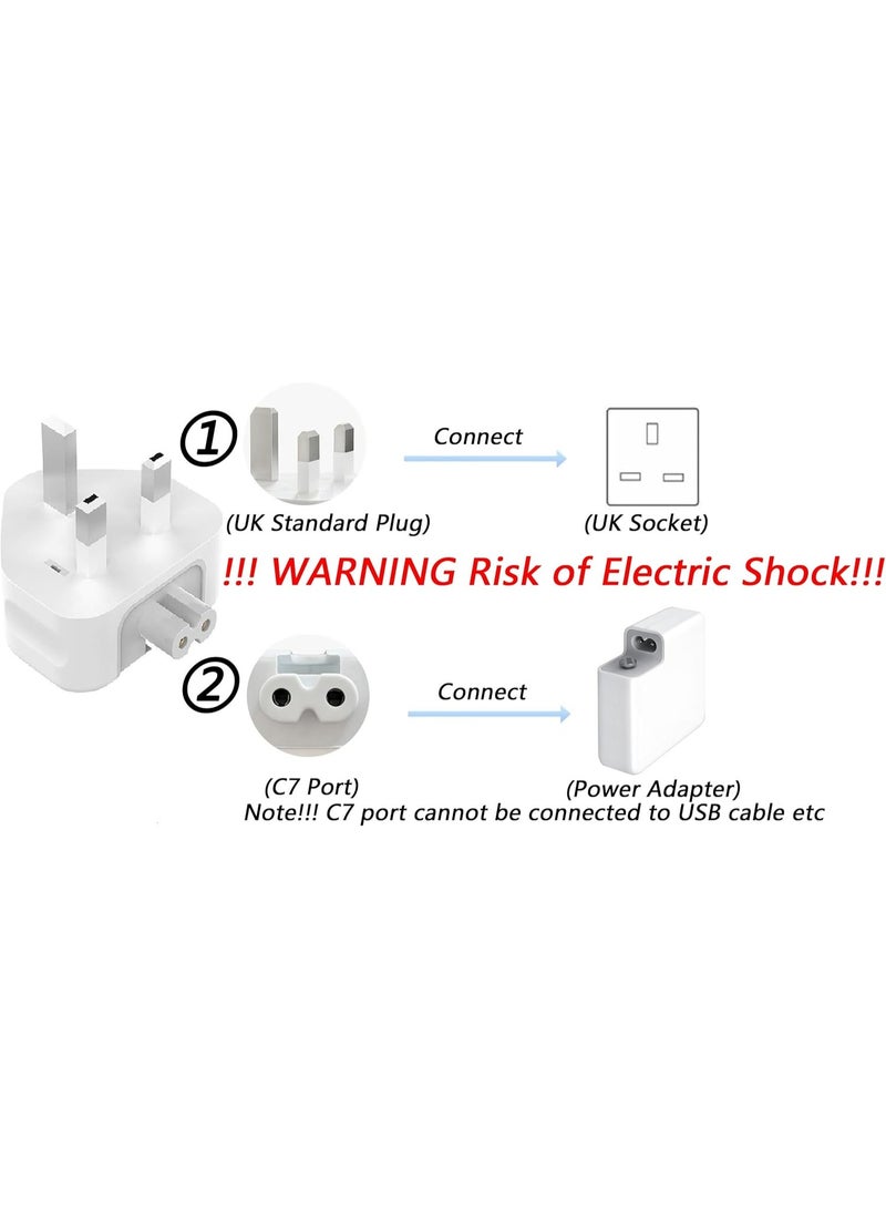 3 Prong Mac AC Power Adapter UK Standard Plug, UK Travel Duckhead Charger Adapter Converter Head Type-G Adaptor Plug with Fuse for A-pple Mac/MacBook/iPhone/iPod/iBook etc (1 Pcs) - Image 4
